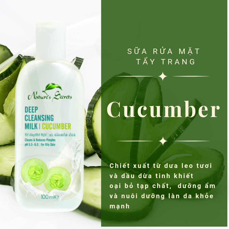 Sữa rửa mặt tẩy trang 2in1 Cucumber